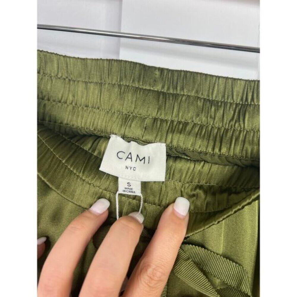 NWT Cami NYC Elsie Silk Drawstring Tea Leaf Green Cargo Elastic Jogger Pant - Picture 6 of 8